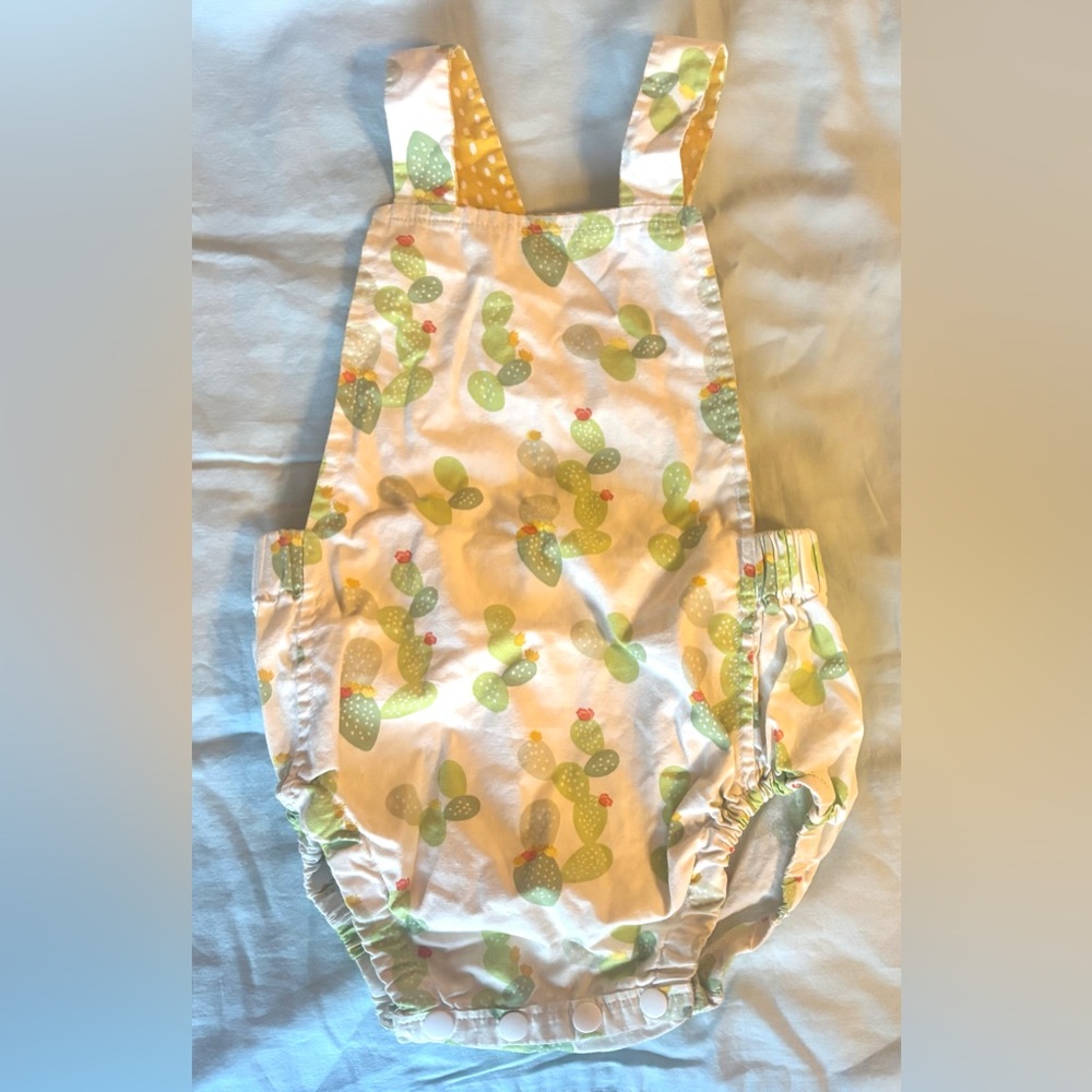 Hello Ellie Cactus Print Handmade Baby Romper 18-24m